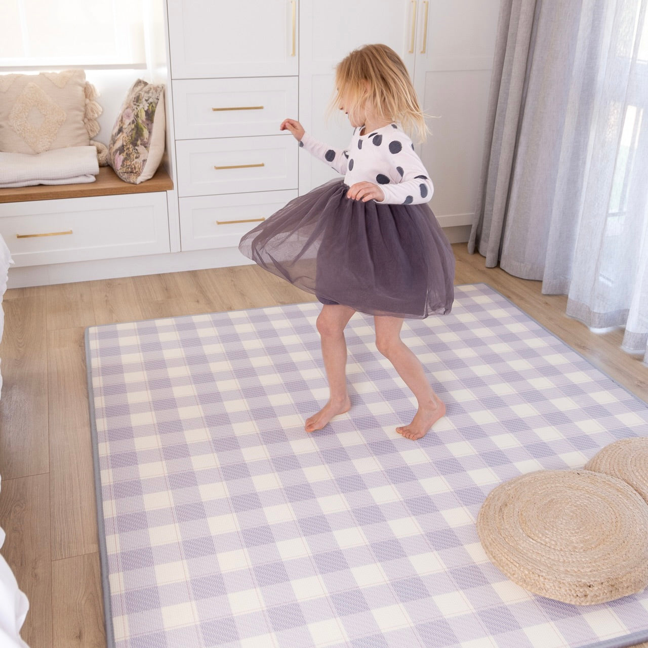 Gingham Lavender/ In The Clouds Pink Play Mat
