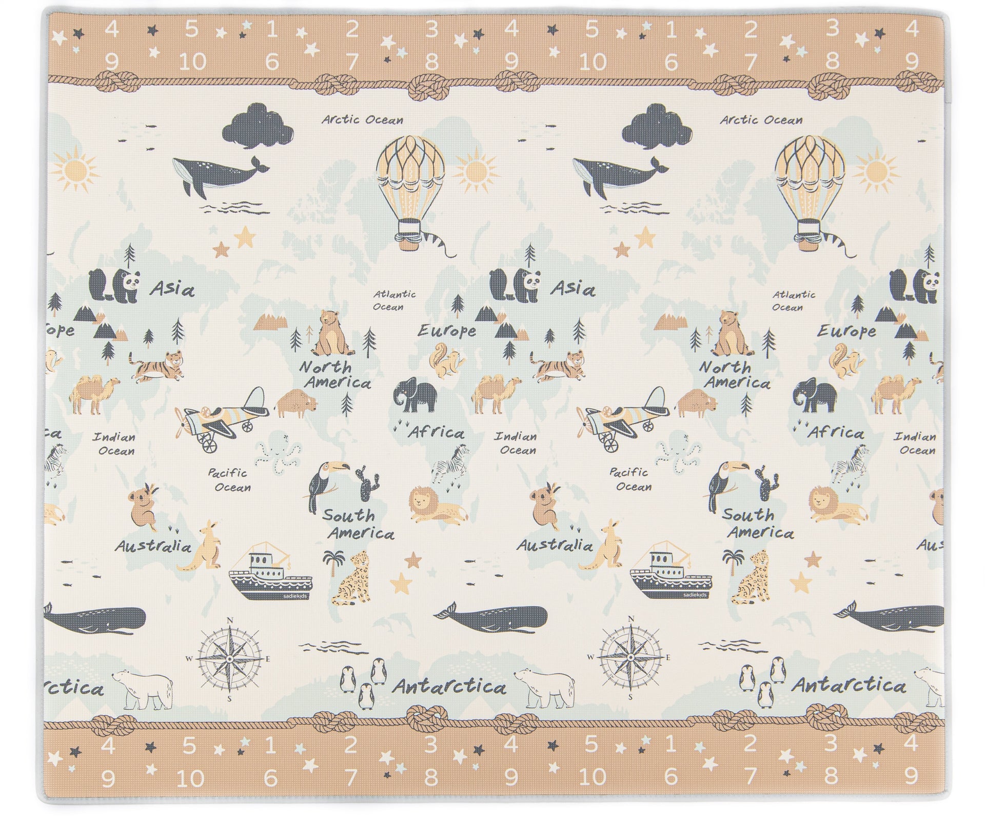 In The Clouds Blue/ World Map