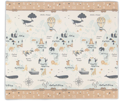 In The Clouds Blue/ World Map